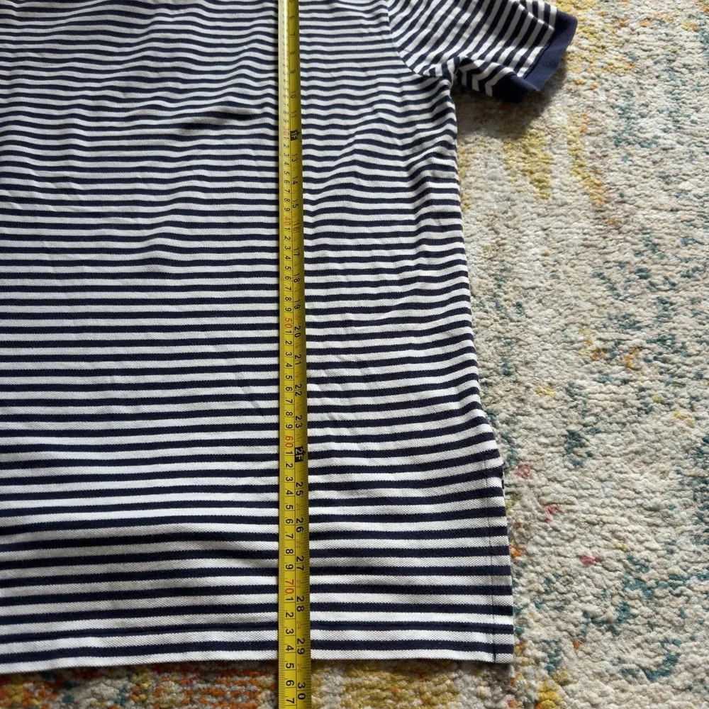 Vintage Y2K Polo Ralph Lauren Striped Polo Shirt Navy White Size L